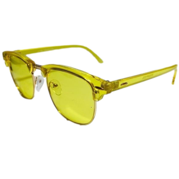 6009 | Yellow Browline Sunglasses - Picture 3 of 5
